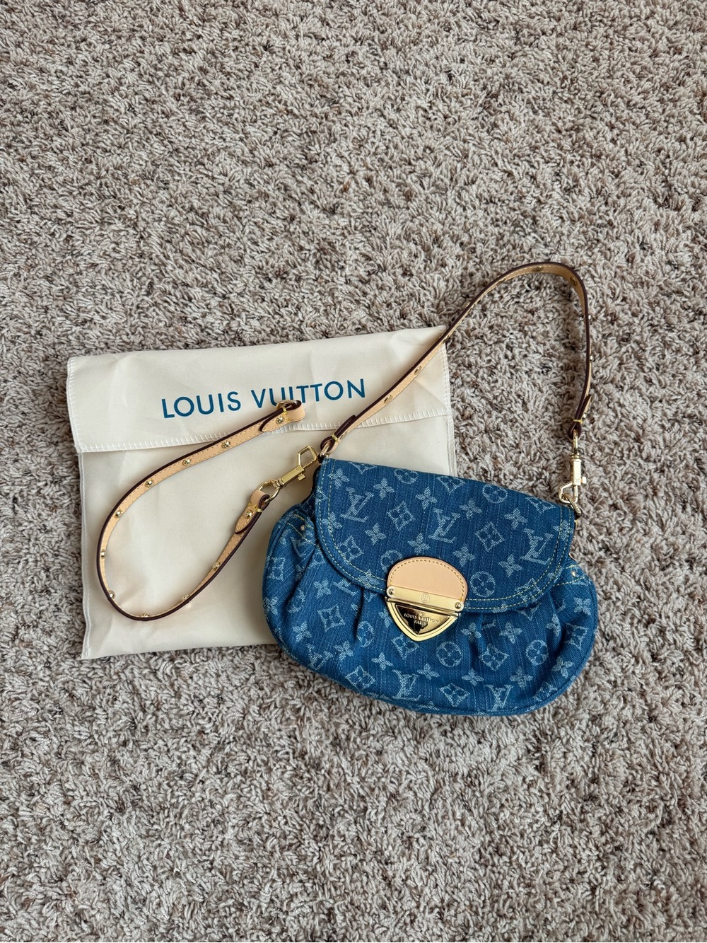 Blue Monogram Denim Crossbody Bag